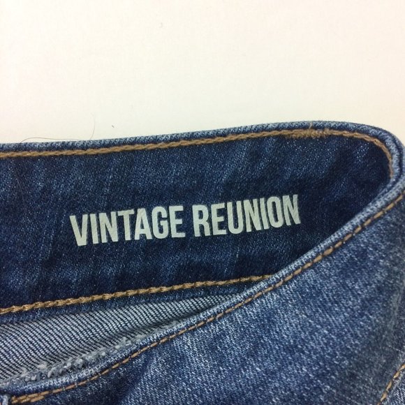 Rewash Womens Denim Jean Mini Skirt Vintage Reunion Distressed Size 7/28 Raw Hem - Picture 5 of 6